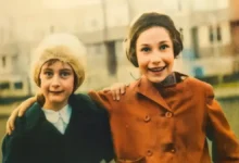 A portrait of young Gabi Goslar with sister Hannah in Amsterdam 1941; Holocaust child survivor now 85 in 2025