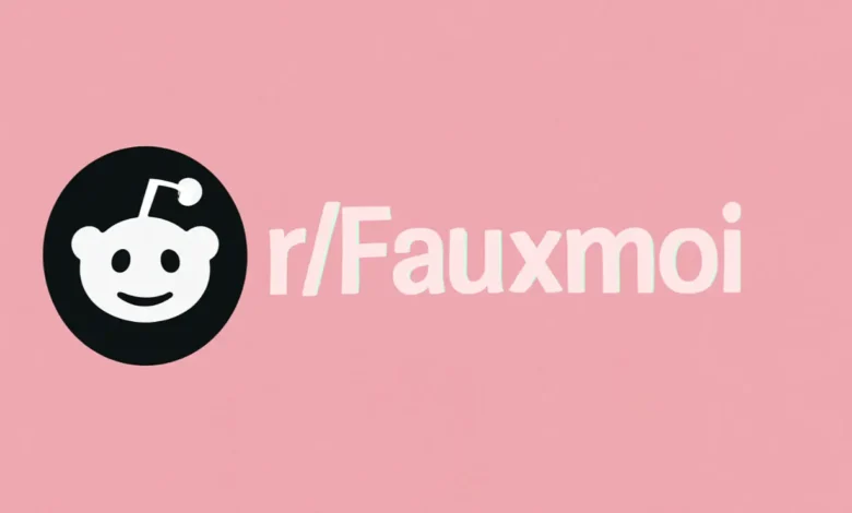 r/Fauxmoi subreddit screenshot showing 6.4 million members and active discussion threads on celebrity culture in 2025